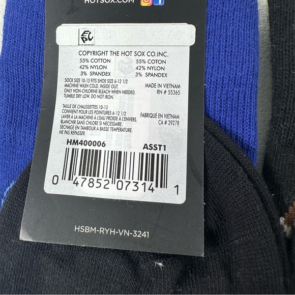 **4 Pairs NWT Men’s Hot Sox Bundle Fun Patterned Socks - Picture 8 of 11